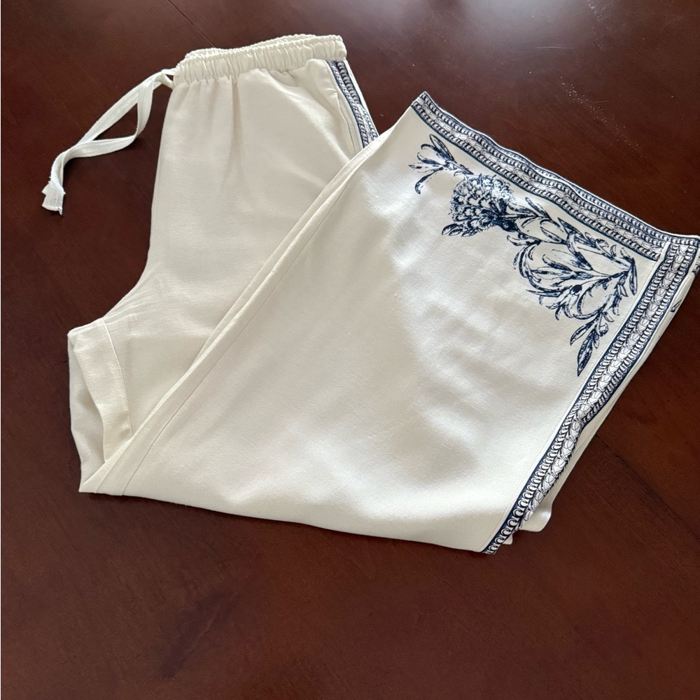 🌺Max Studio Cream Elastic Waist Pants🌺🦋